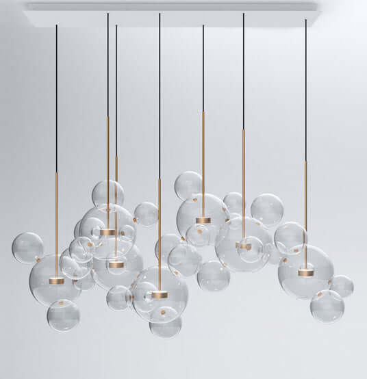 The Soap Bubble Mickey Chandelier adds a playful yet elegant LED glow to any living room, bedroom, or dining area with its artistic glass design.