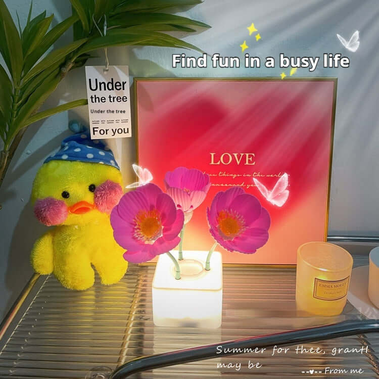 Flowering Charging Small Night Lamp Creative Bedroom