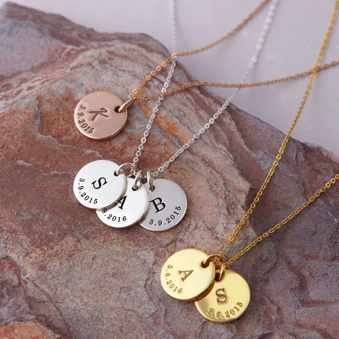 Personalized Children's Initials Necklace Silver Mom Necklace Kids Initials Necklace For Mom Jewelry Mothers Day Gift