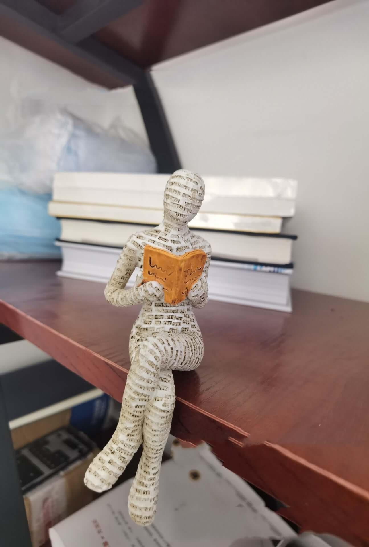 Home Decor Reading Woman Thinker Resin Statue - Elegant 