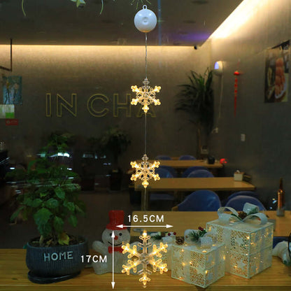 Christmas 3pcs LED Light Star Tree Hanging Sucker Lamp Wind
