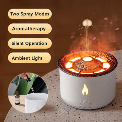 Volcano Flame Diffuser  Essential Oil Humidifier & LED