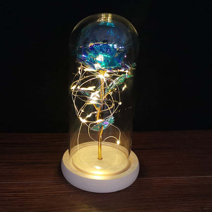  Christmas Decoration Rose Flower in Glass LED Light
