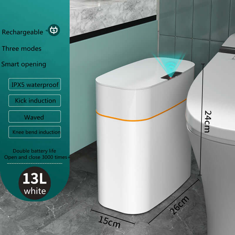 Smart Trash Can Automatic Induction Lid Compact Design