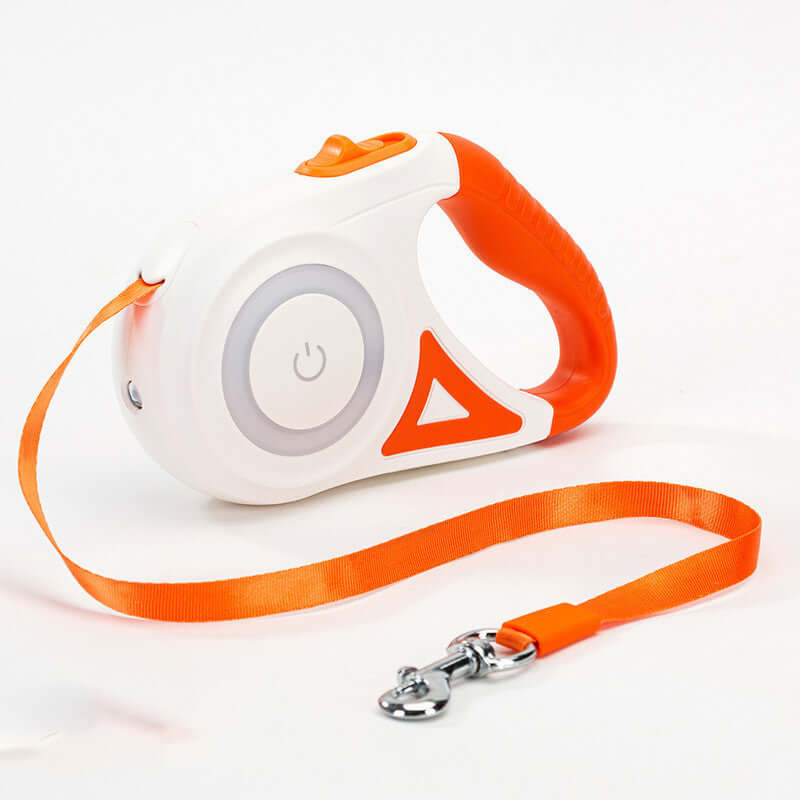 Retractable dog leash with comfortable grip for walking pets outdoors