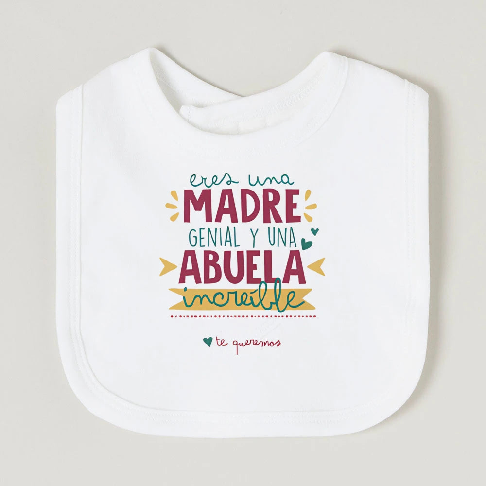 Mother's Day Abuala Print Baby Feeding Bib Cotton Comfy Newborn Burp Cloth Infant Soft Saliva Towel Perfect Gift for Mothers Day