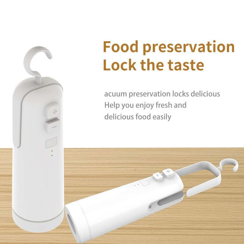 4-in-1 portable electric vacuum sealer for preserving food freshness, featuring easy-to-use design and multifunctional functions.