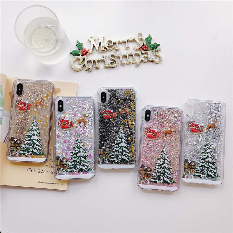 Mobile Cover Santa Claus Christmas Tree Quicksand Shell