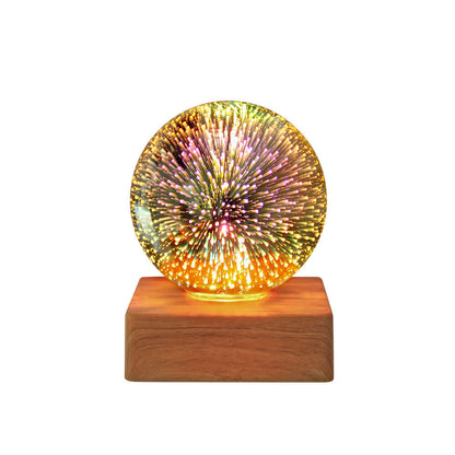 Crystals Ball Night Light USB 3D Firework Christmas Decor