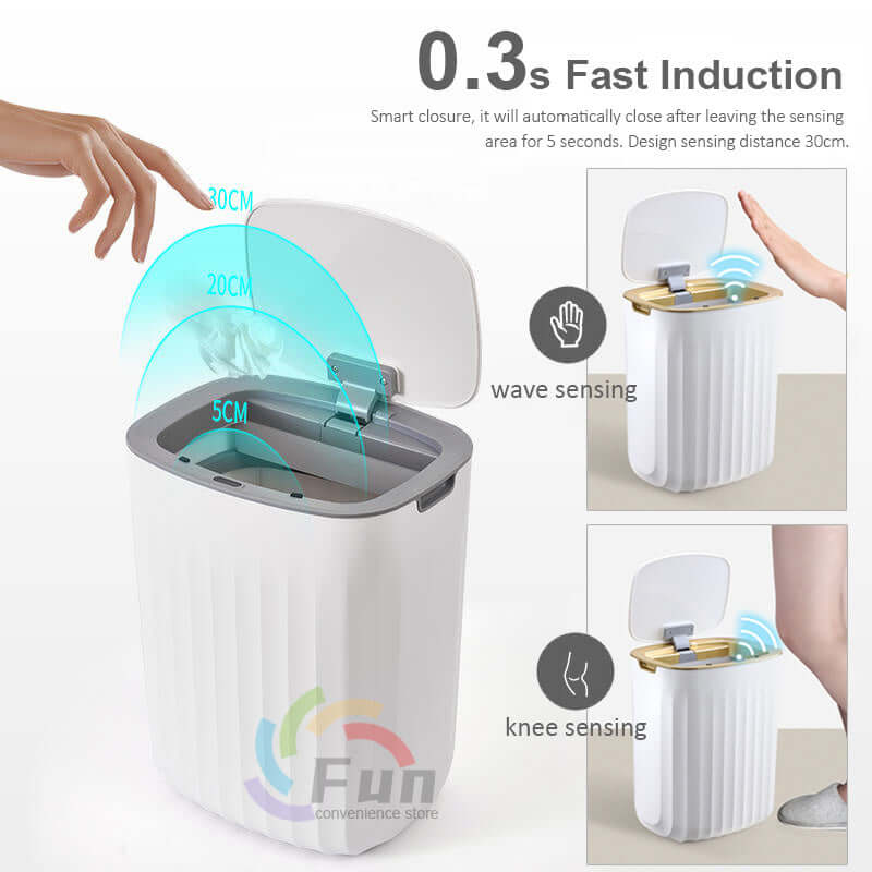 Smart Trash Can Automatic Induction Lid Compact Design