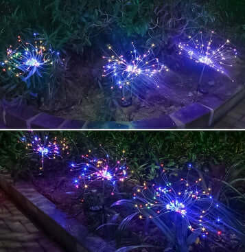 Solar Fireworks Lights Christmas Outdoor Decoration