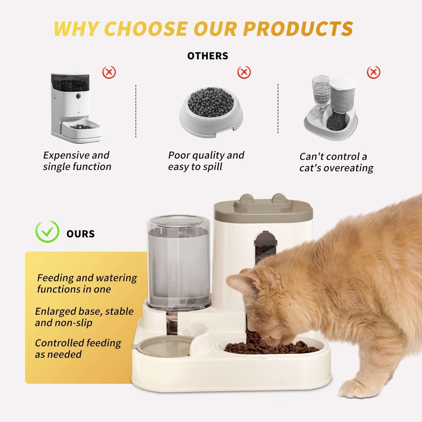 Automatic 2-in-1 Cat Food & Water Dispenser