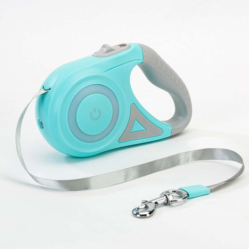 Retractable dog leash with comfortable grip for walking pets outdoors