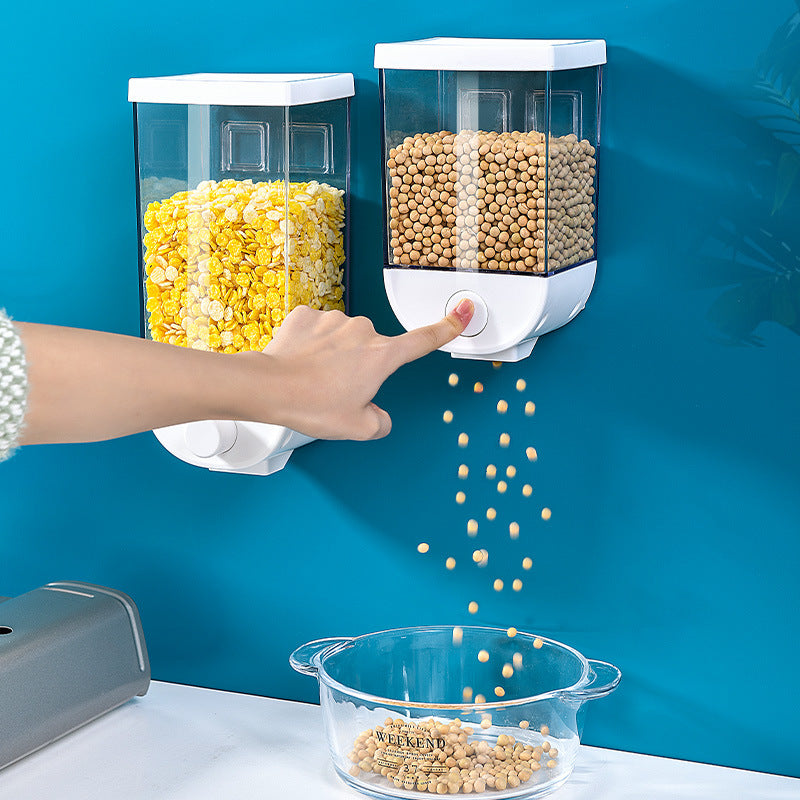 Kitchen Food Storage Press Container Cereal Dispenser Wall 