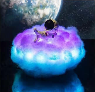 LED Night Light with Colorful Clouds Astronaut Lamp