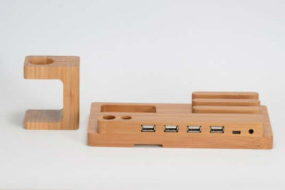 Wooden Mobile and Watch Charging Bracket
