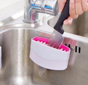 3pcs Kitchen Cleaning Brush Suction Cup for Chopsticks Forks