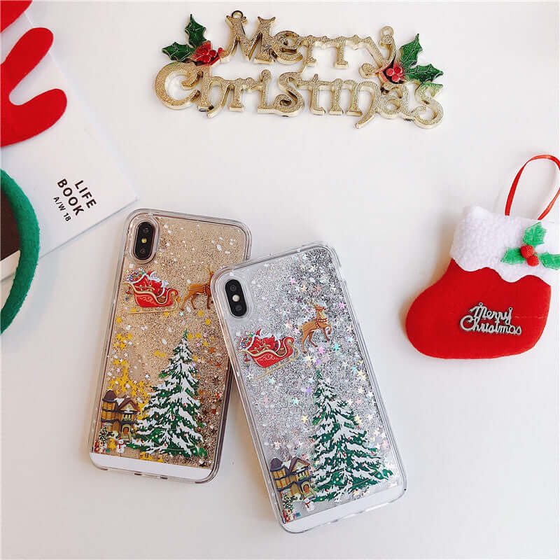 Mobile Cover Santa Claus Christmas Tree Quicksand Shell