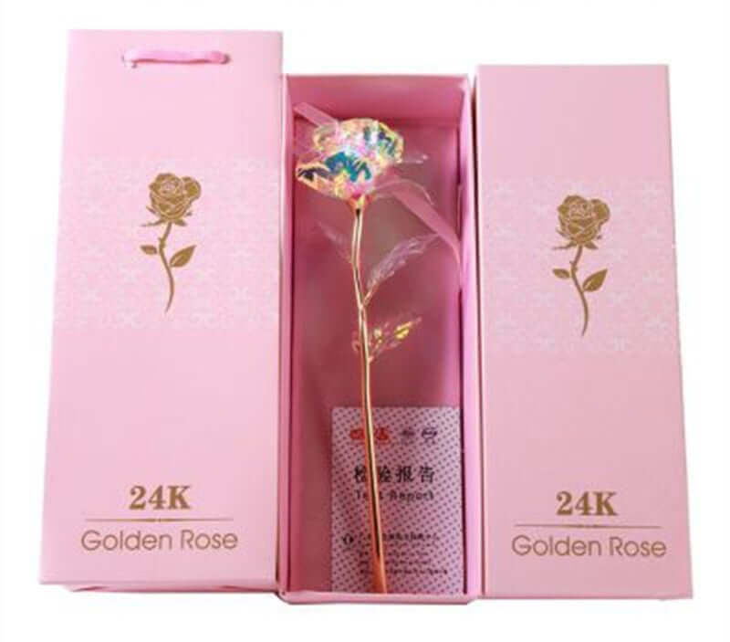  Christmas Decoration Rose Flower in Glass LED Light