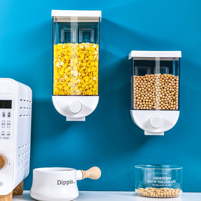 Kitchen Food Storage Press Container Cereal Dispenser Wall 