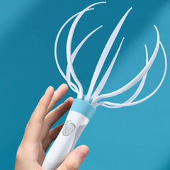 Electric scalp massager with 8 flexible claws for hair growth and stress relief.