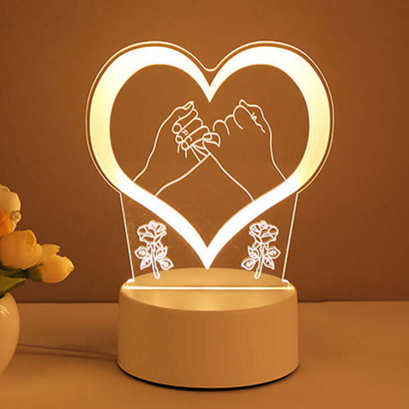 3D Acrylic LED Night Lamp – Neon Sign for Room Decor