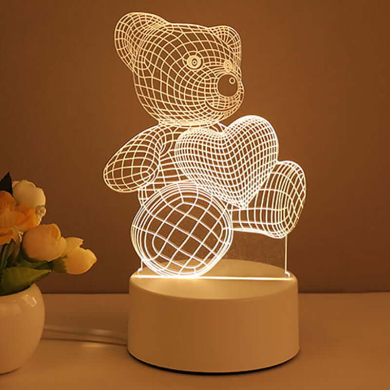 3D Acrylic LED Night Lamp – Neon Sign for Room Decor