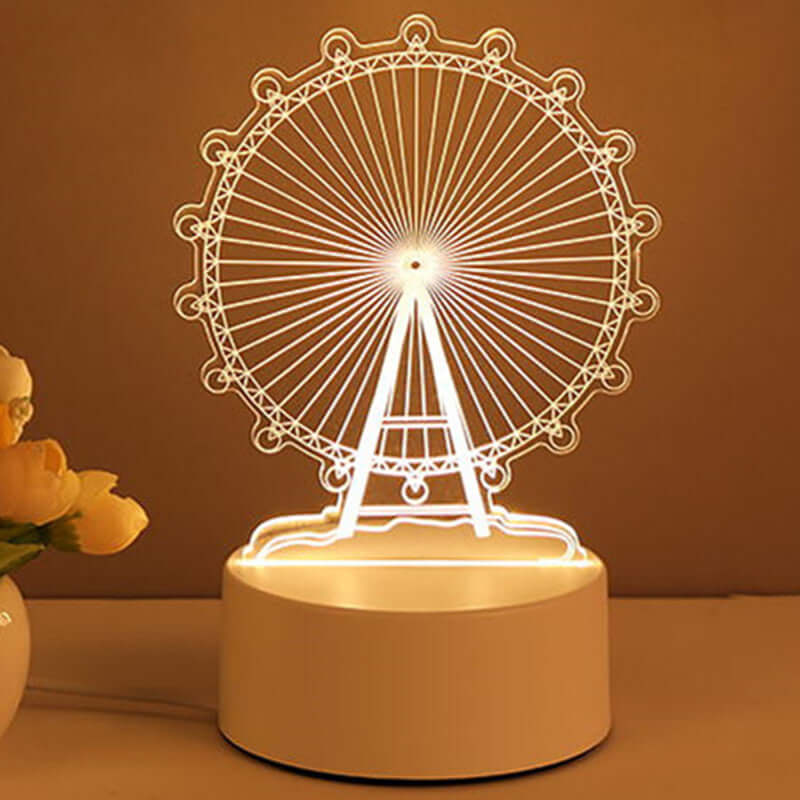 3D Acrylic LED Night Lamp – Neon Sign for Room Decor