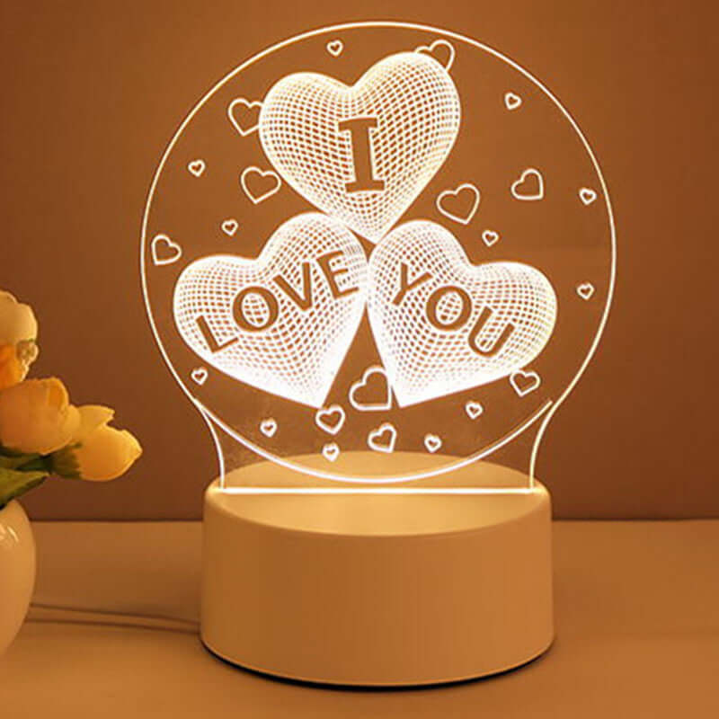 3D Acrylic LED Night Lamp – Neon Sign for Room Decor