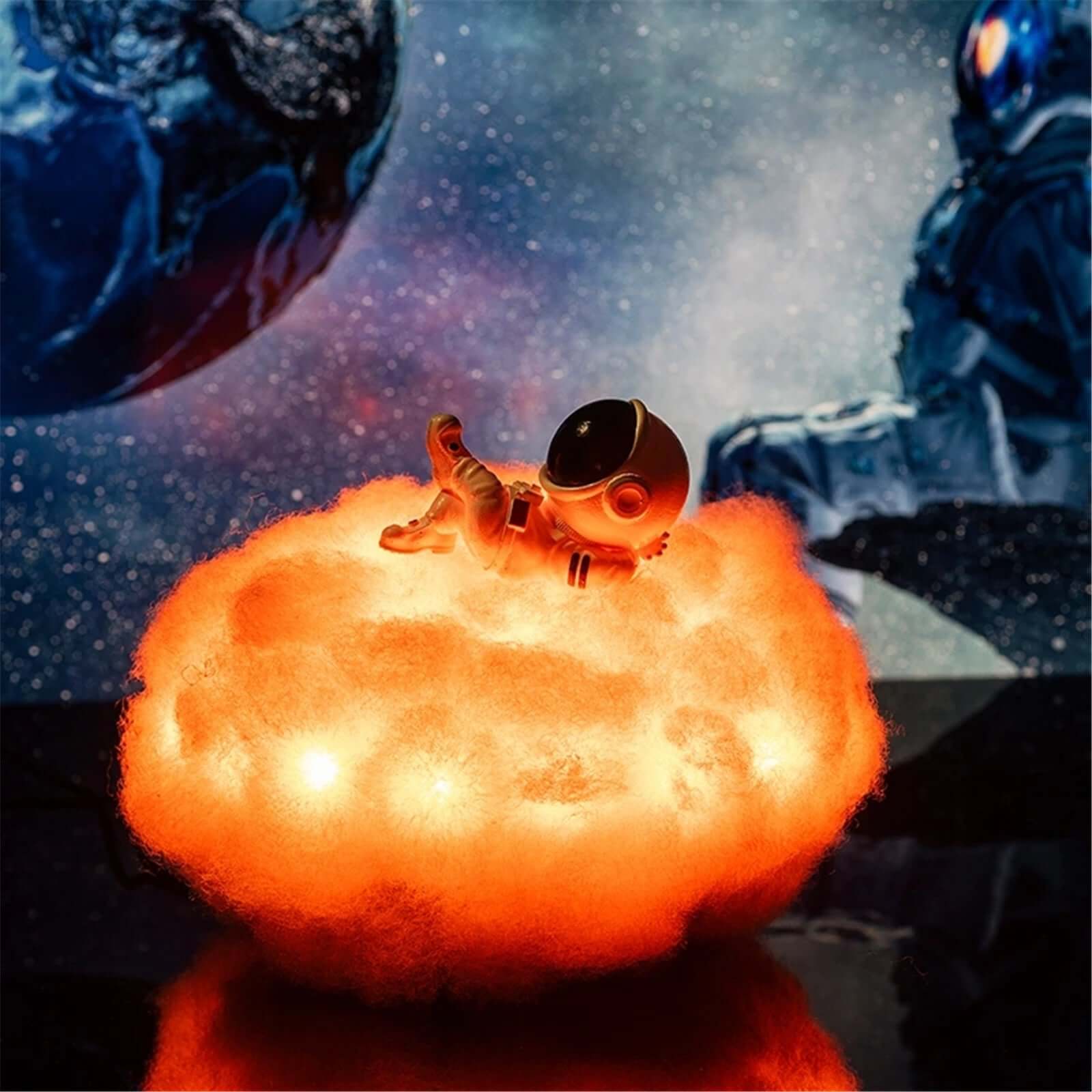 LED Night Light with Colorful Clouds Astronaut Lamp