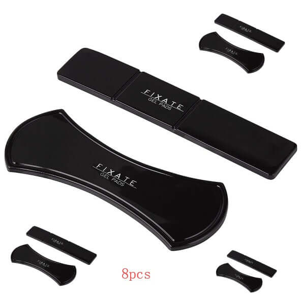 Multifunctional gel pads set of 8 pieces in sleek black design, perfect for phone holders and wall-mounted use.