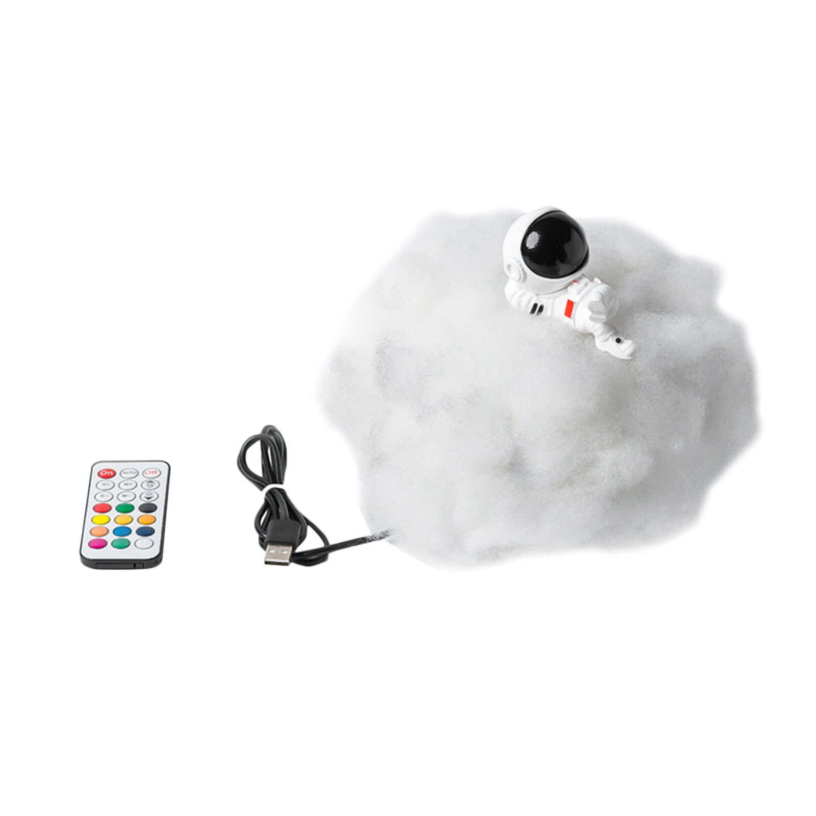 This astronaut lamp features colorful clouds and a rainbow glow—perfect as a children's night light or a fun, creative gift for any space lover.