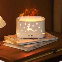 Elk Flame Humidifier – Cool Mist Aroma Diffuser with LED Flame Effect