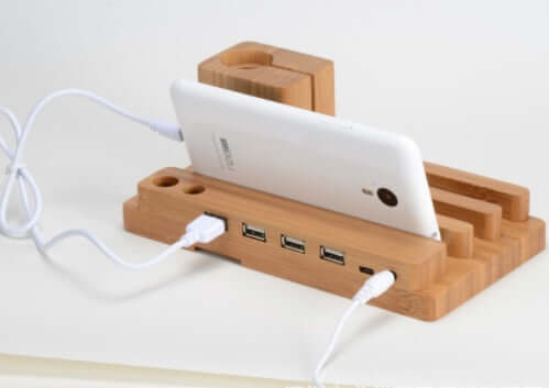 Wooden Mobile and Watch Charging Bracket