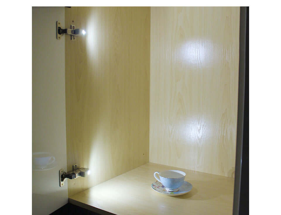 Cold white LED cabinet hinge light with PVC cover