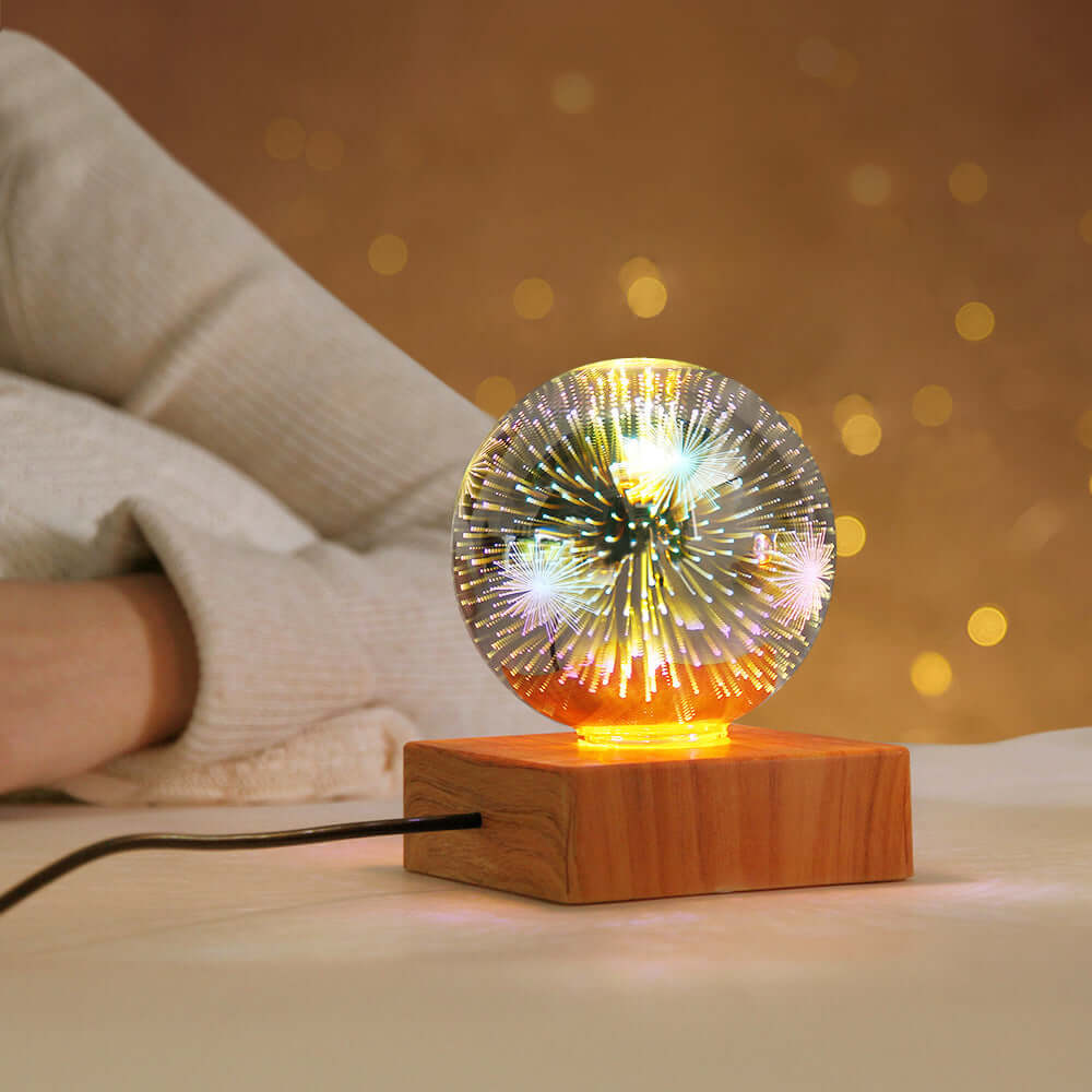 Crystals Ball Night Light USB 3D Firework Christmas Decor
