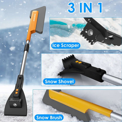 Car Snow Removal Shovel with Light 3 in 1 Tool  