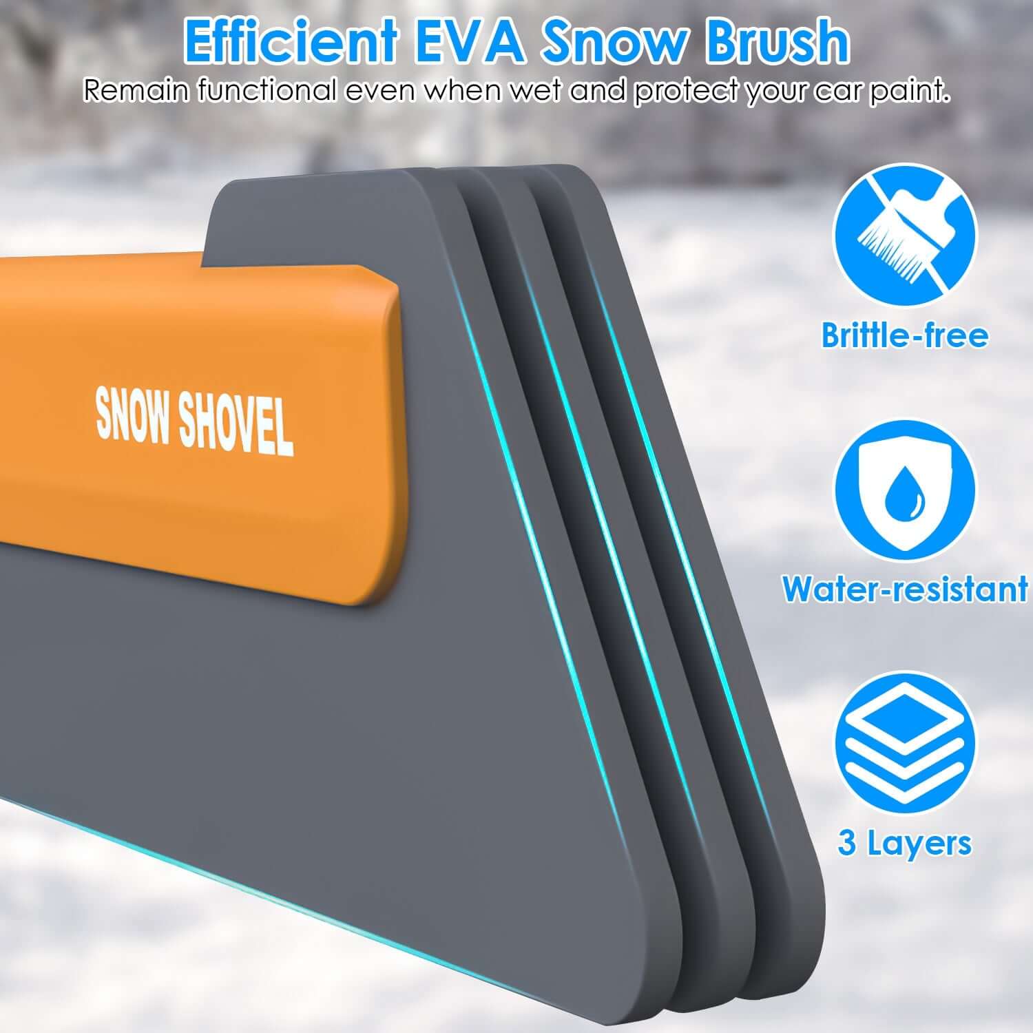 Car Snow Removal Shovel with Light 3 in 1 Tool  