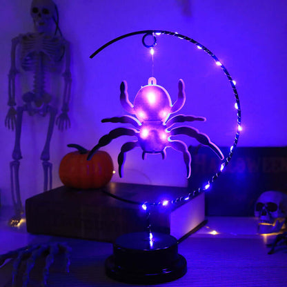 Led Halloween Wrought Iron Witch Modeling Lamp Atmosphere 