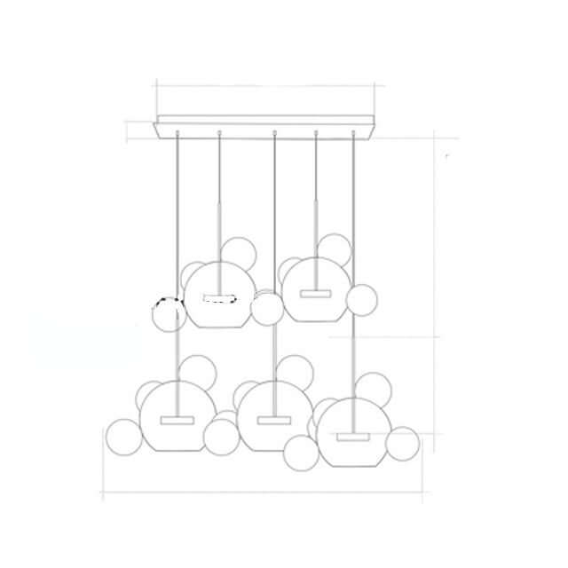 The Soap Bubble Mickey Chandelier adds a playful yet elegant LED glow to any living room, bedroom, or dining area with its artistic glass design.