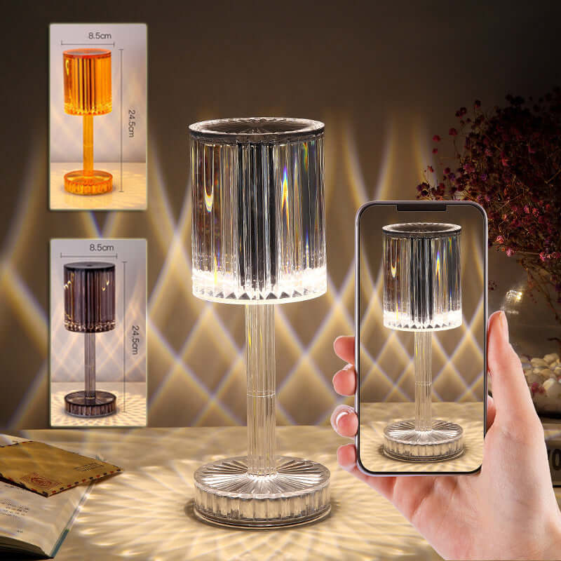 Crystal Table Lamp Romantic LED Warm Light for Home Decor