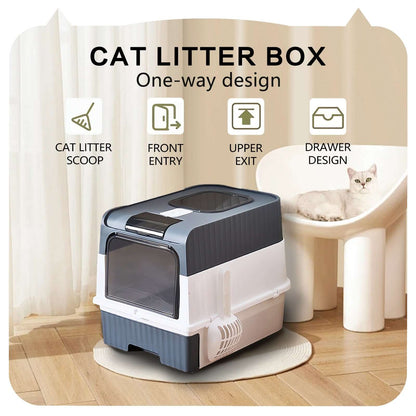 Large Cat Litter Box Easy Clean & Leak Proof