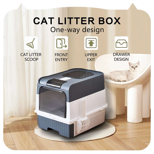 Large Cat Litter Box Easy Clean & Leak Proof