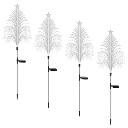 4Pack 7 Color Changing Solar Christmas Tree Lights Outdoor 