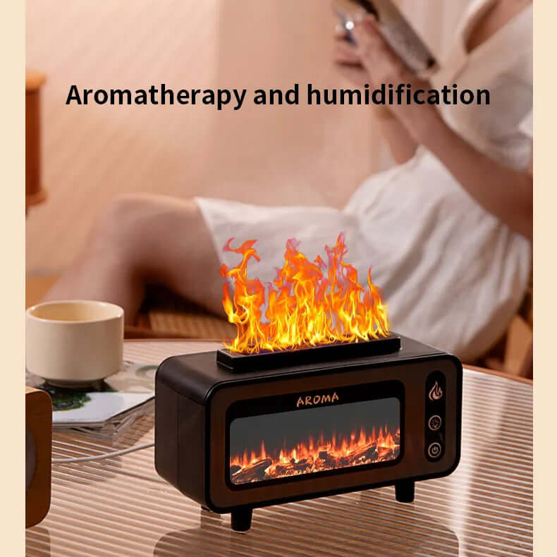 Ultrasonic Flame Humidifier 200ml Simulated Fireplace