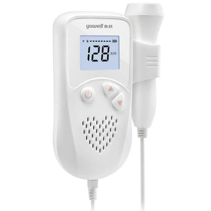 Fetal heartbeat monitor with 2.5MHz probe and LCD display for home use