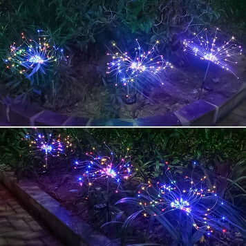 Solar Fireworks Lights Christmas Outdoor Decoration