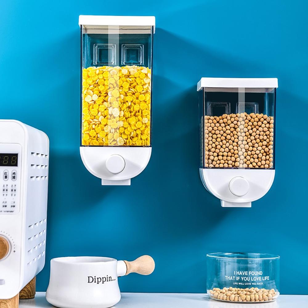 Kitchen Food Storage Press Container Cereal Dispenser Wall 
