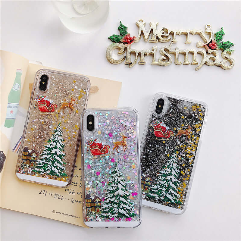 Mobile Cover Santa Claus Christmas Tree Quicksand Shell