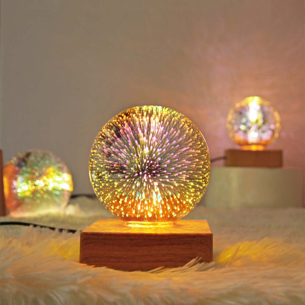Crystals Ball Night Light USB 3D Firework Christmas Decor